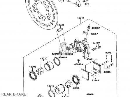 REAR BRAKE - ZX750H1 NINJA ZX7 1989 USA CALIFORNIA CANADA