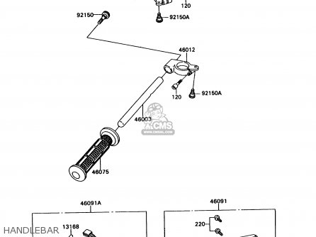 HANDLEBAR - ZX750H1 NINJA ZX7 1989 USA CALIFORNIA CANADA