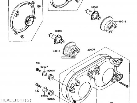 HEADLIGHT(S) - ZX750H1 NINJA ZX7 1989 USA CALIFORNIA CANADA