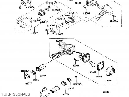 TURN SIGNALS - ZX750H1 NINJA ZX7 1989 USA CALIFORNIA CANADA
