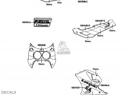 DECALS - ZX750H1 NINJA ZX7 1989 USA CALIFORNIA CANADA