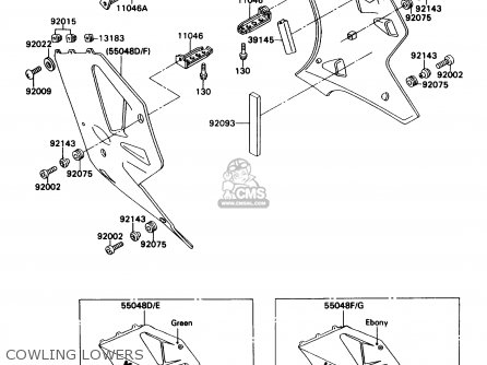 COWLING LOWERS - ZX750H1 NINJA ZX7 1989 USA CALIFORNIA CANADA