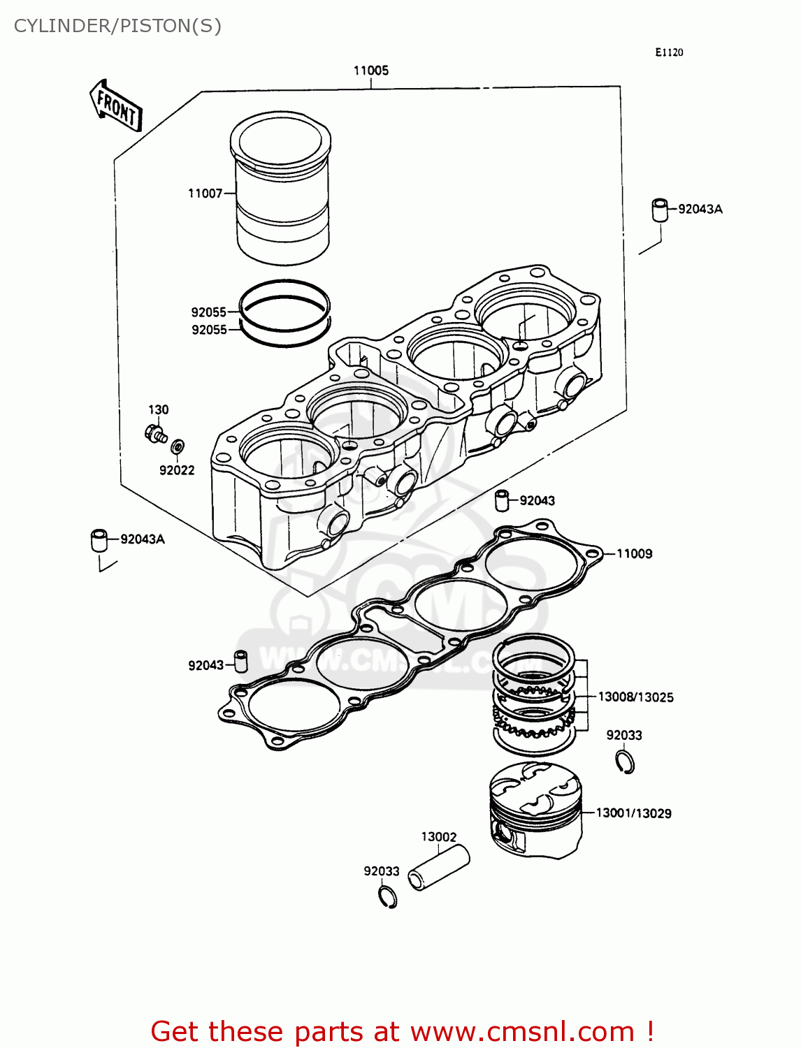 CYLINDER/PISTON(S) ZX750H1 ZXR750 1989 EUROPE UK FR AR FG GR IT NR SD SP ST