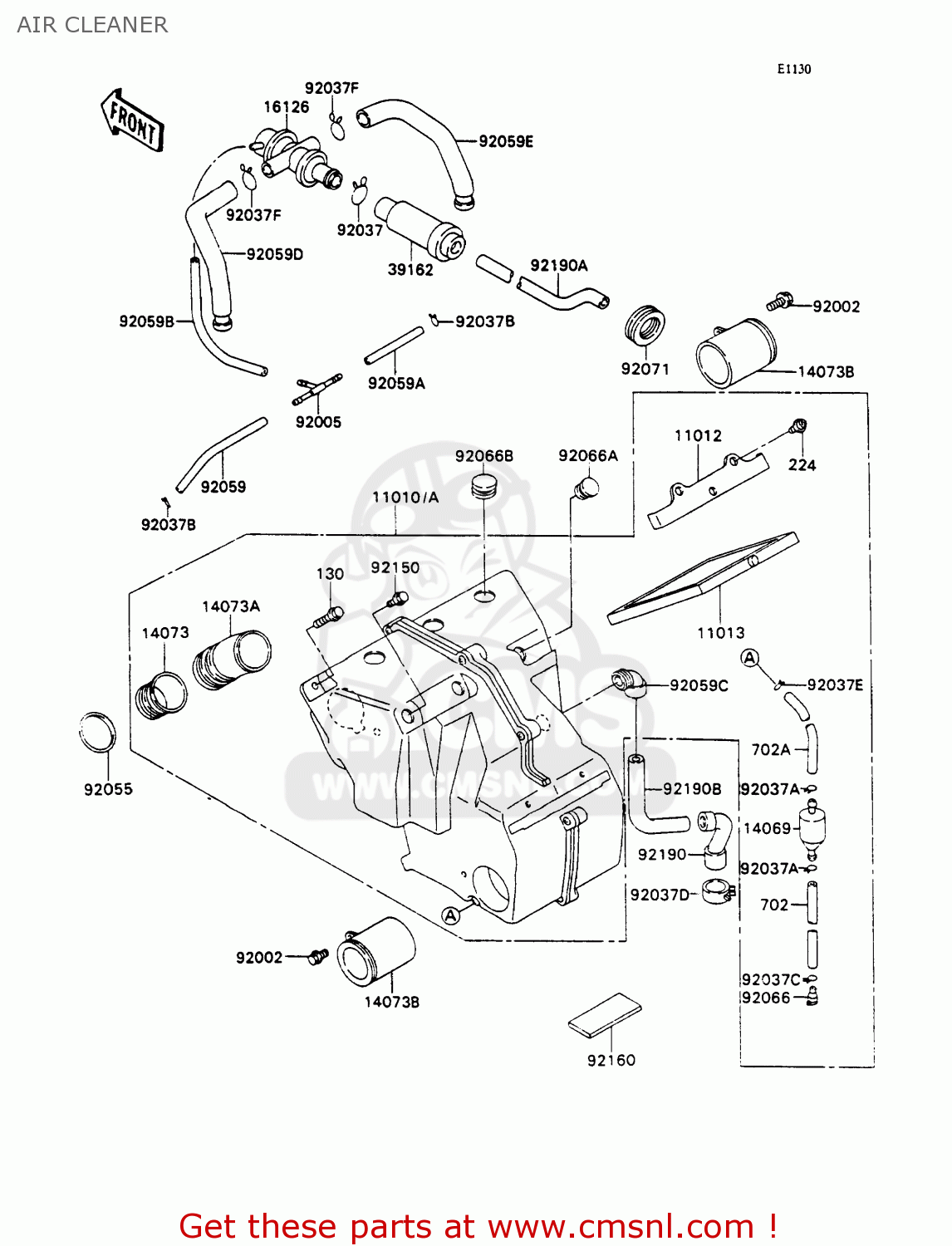 AIR CLEANER ZX750H1 ZXR750 1989 EUROPE UK FR AR FG GR IT NR SD SP ST