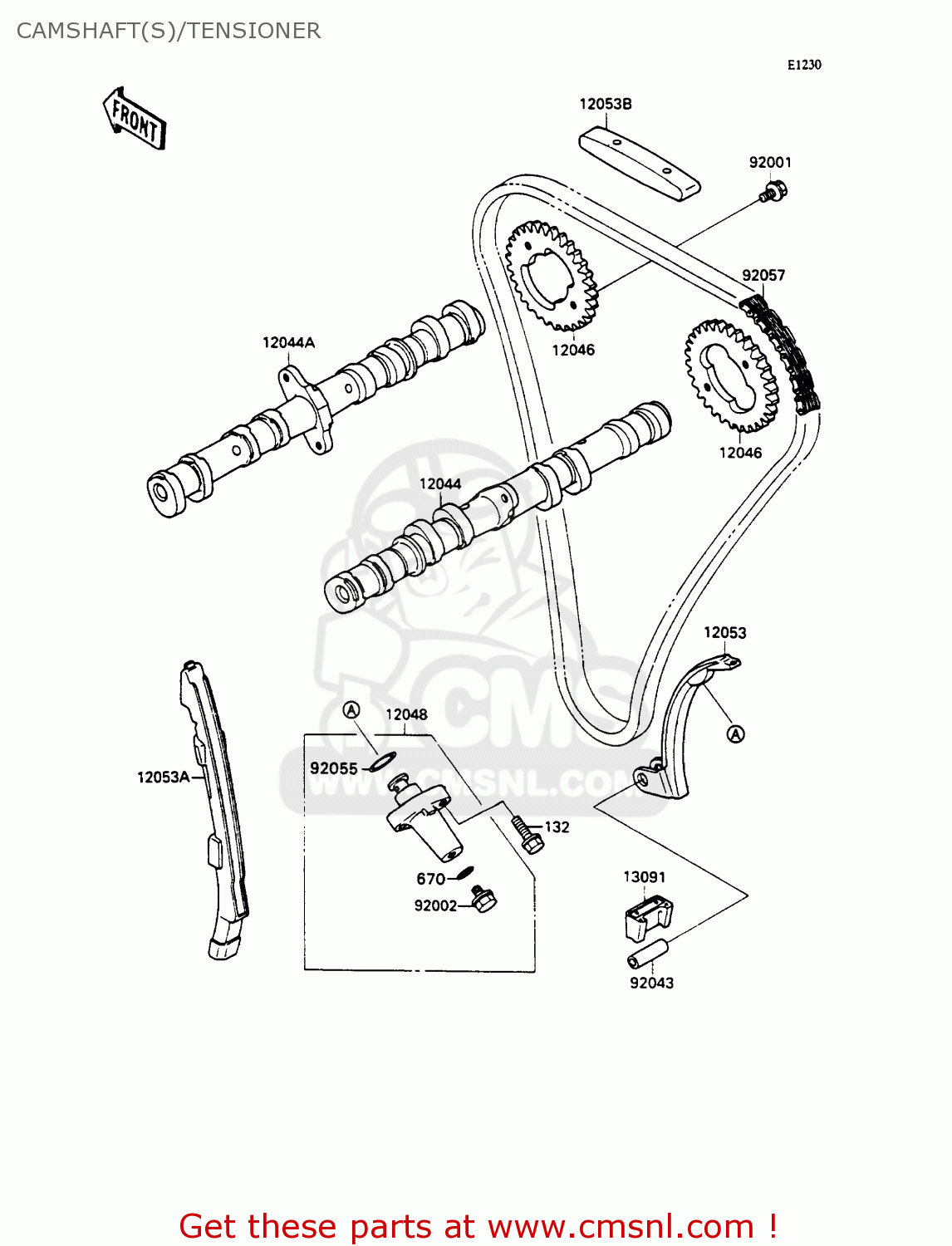 CAMSHAFT(S)/TENSIONER ZX750H1 ZXR750 1989 EUROPE UK FR AR FG GR IT NR SD SP ST
