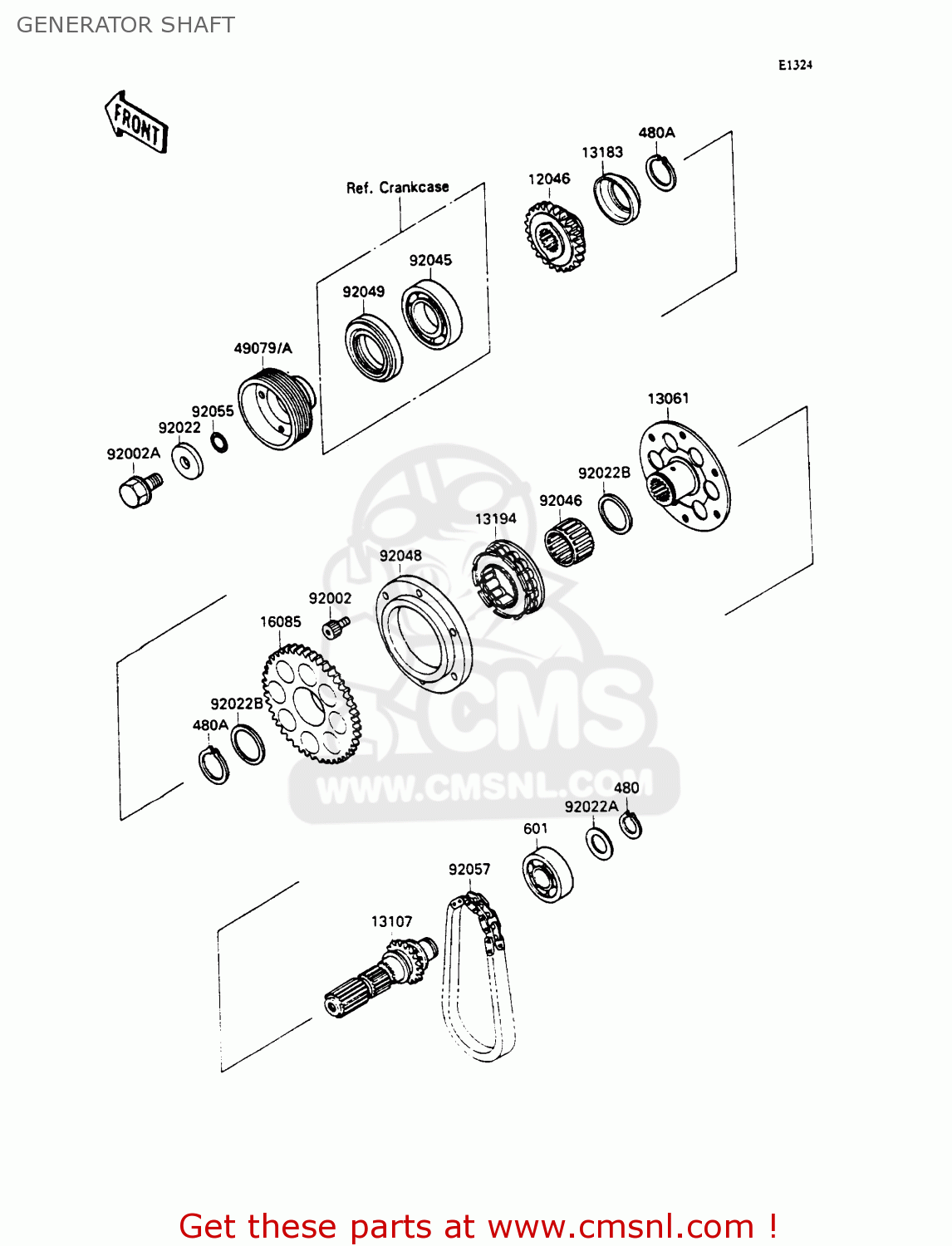 GENERATOR SHAFT ZX750H1 ZXR750 1989 EUROPE UK FR AR FG GR IT NR SD SP ST