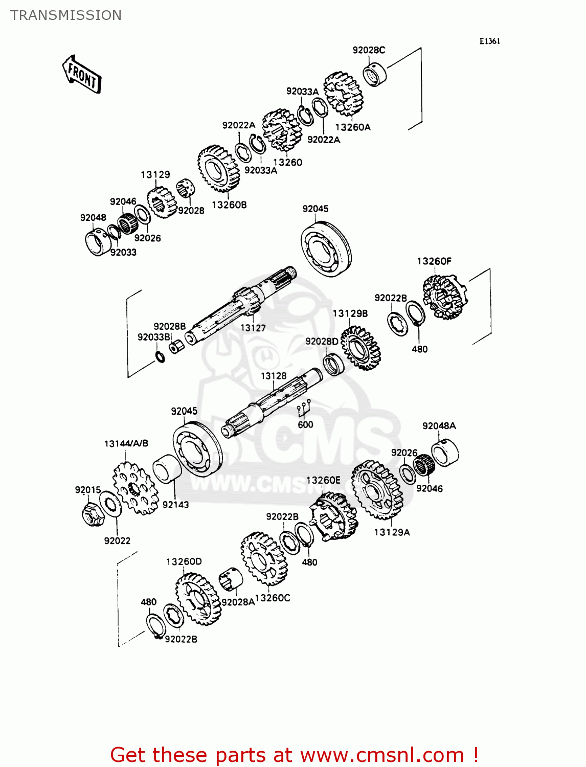 TRANSMISSION ZX750H1 ZXR750 1989 EUROPE UK FR AR FG GR IT NR SD SP ST