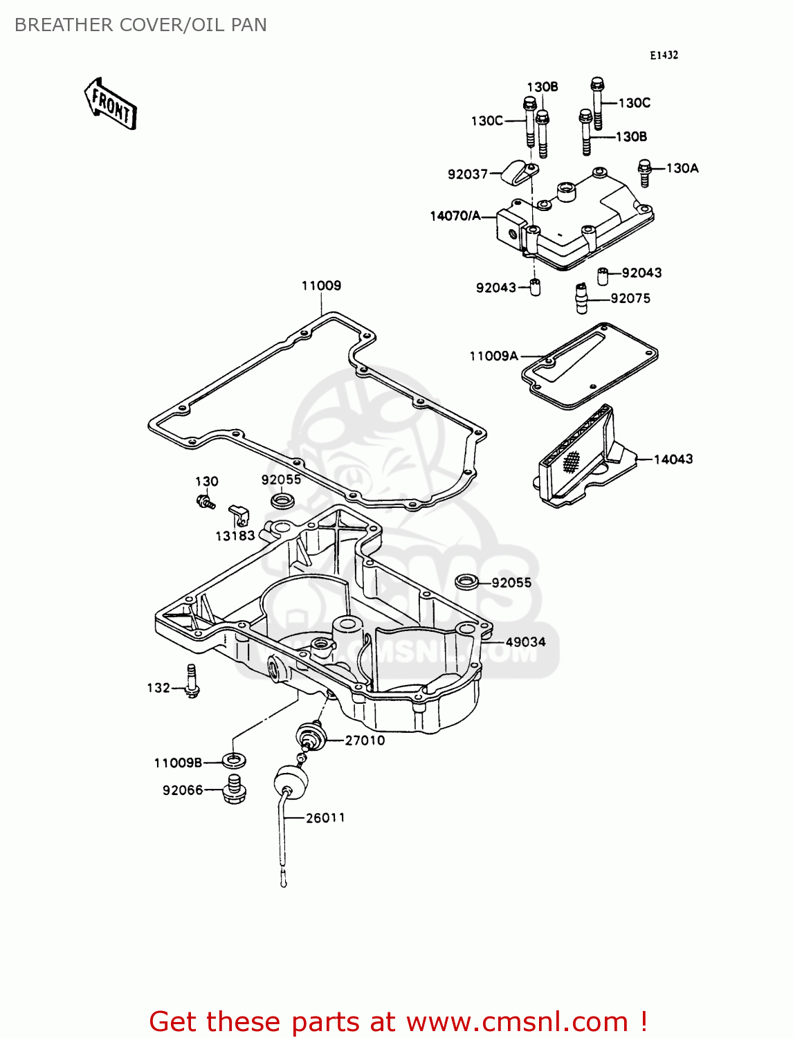 BREATHER COVER/OIL PAN ZX750H1 ZXR750 1989 EUROPE UK FR AR FG GR IT NR SD SP ST