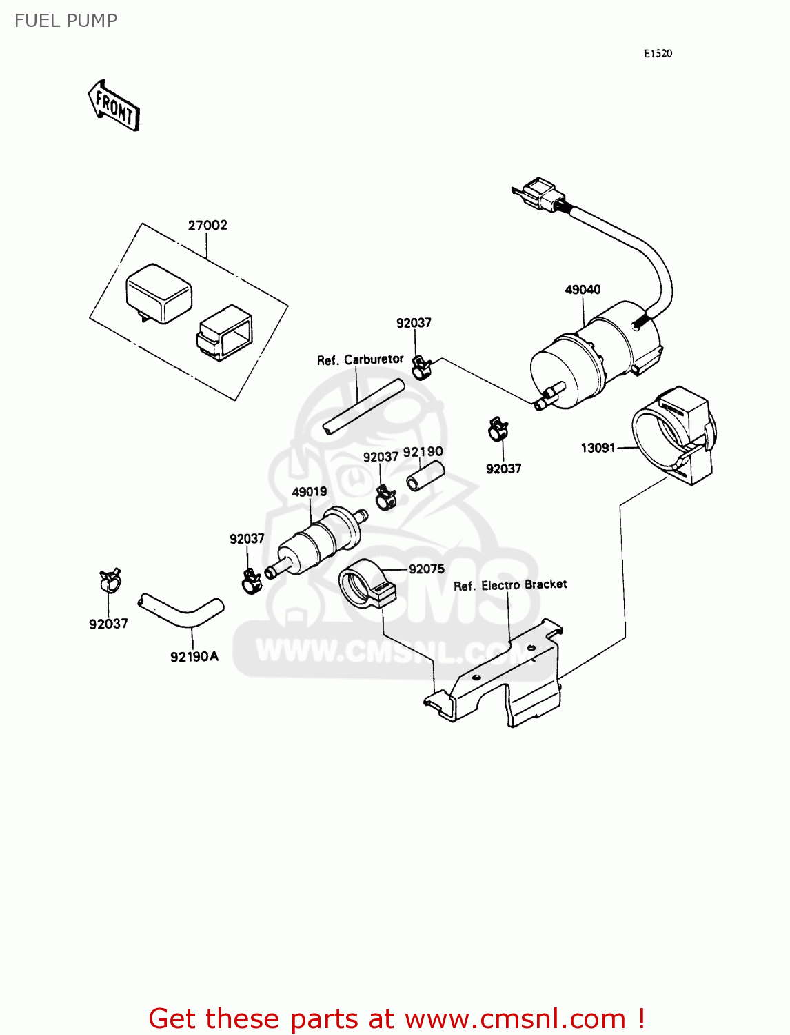 FUEL PUMP ZX750H1 ZXR750 1989 EUROPE UK FR AR FG GR IT NR SD SP ST