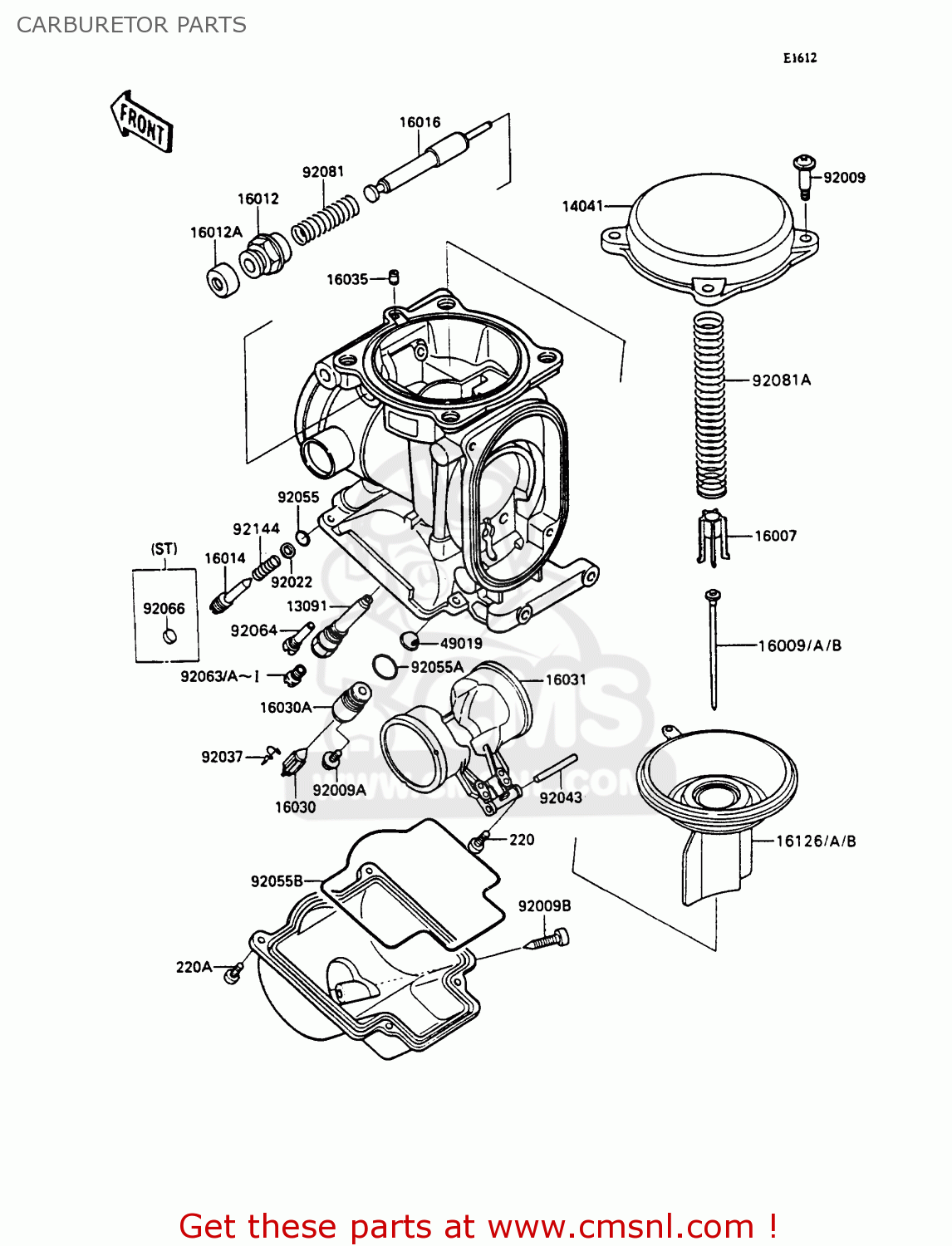 CARBURETOR PARTS ZX750H1 ZXR750 1989 EUROPE UK FR AR FG GR IT NR SD SP ST