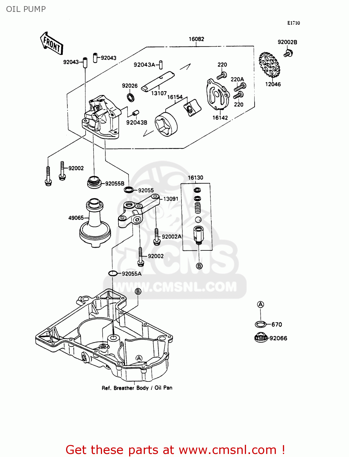 OIL PUMP ZX750H1 ZXR750 1989 EUROPE UK FR AR FG GR IT NR SD SP ST