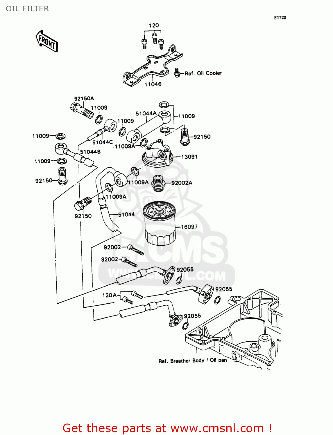 OIL FILTER ZX750H1 ZXR750 1989 EUROPE UK FR AR FG GR IT NR SD SP ST