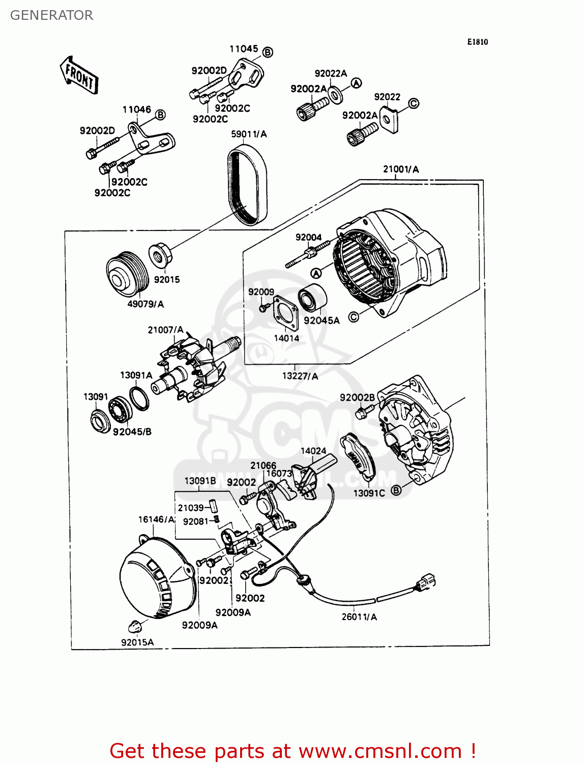 GENERATOR ZX750H1 ZXR750 1989 EUROPE UK FR AR FG GR IT NR SD SP ST