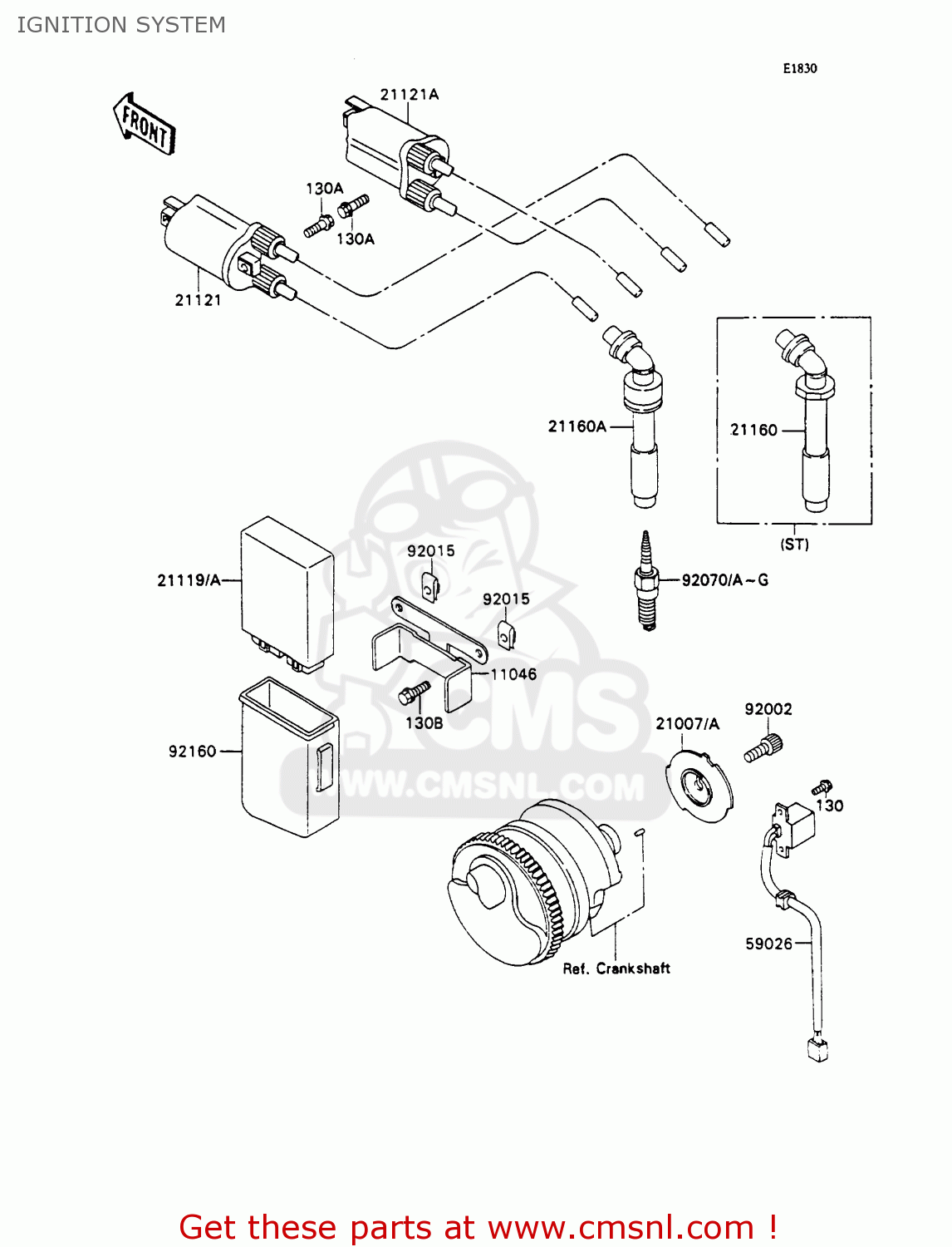 IGNITION SYSTEM ZX750H1 ZXR750 1989 EUROPE UK FR AR FG GR IT NR SD SP ST