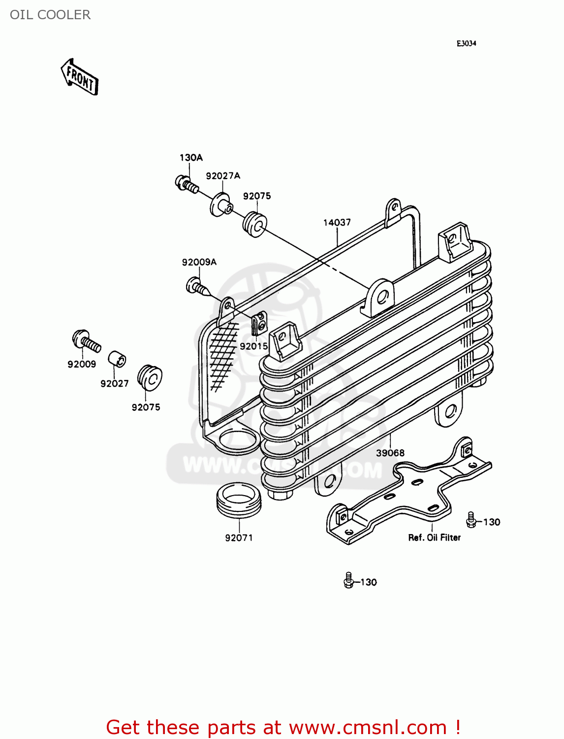 OIL COOLER ZX750H1 ZXR750 1989 EUROPE UK FR AR FG GR IT NR SD SP ST