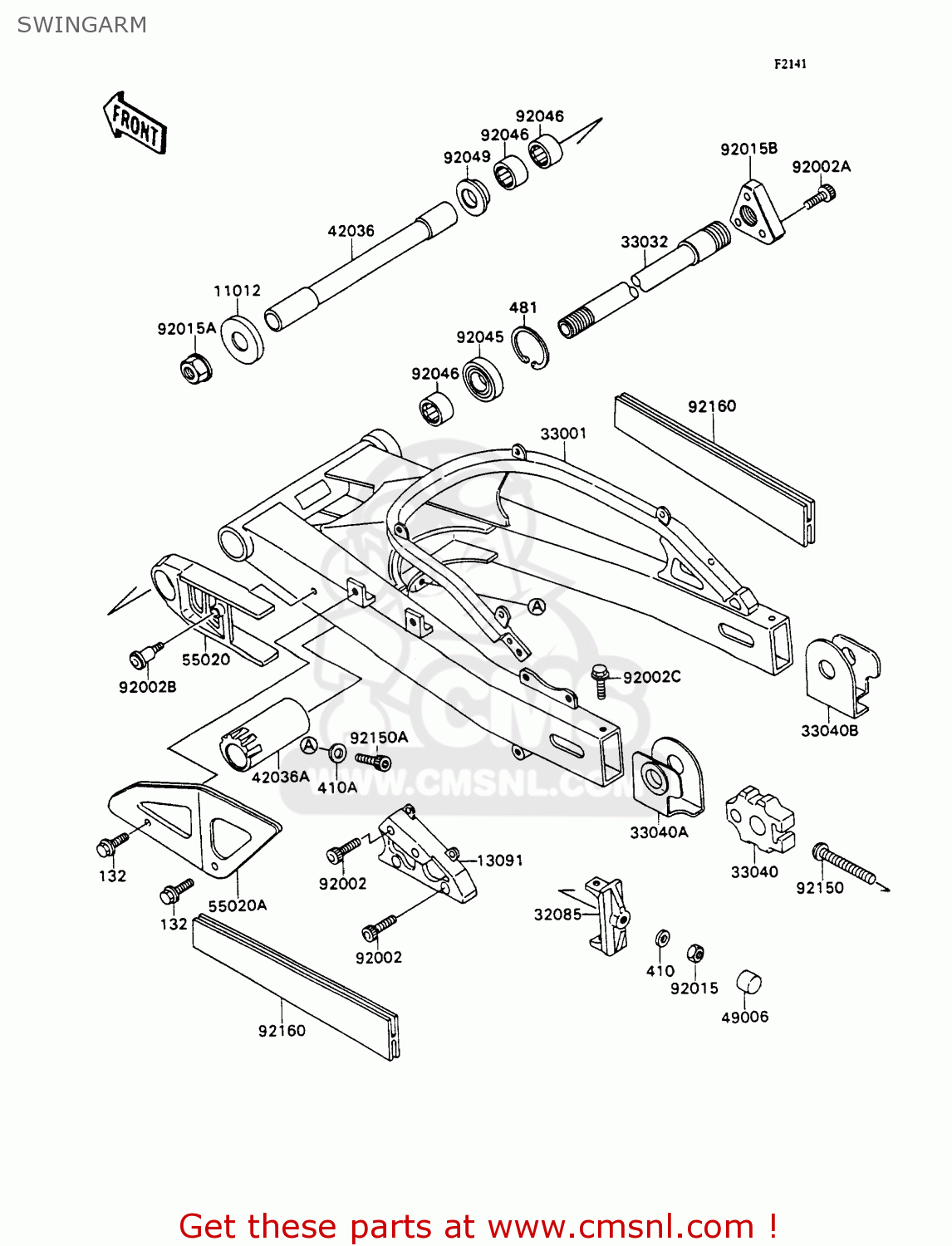 SWINGARM ZX750H1 ZXR750 1989 EUROPE UK FR AR FG GR IT NR SD SP ST