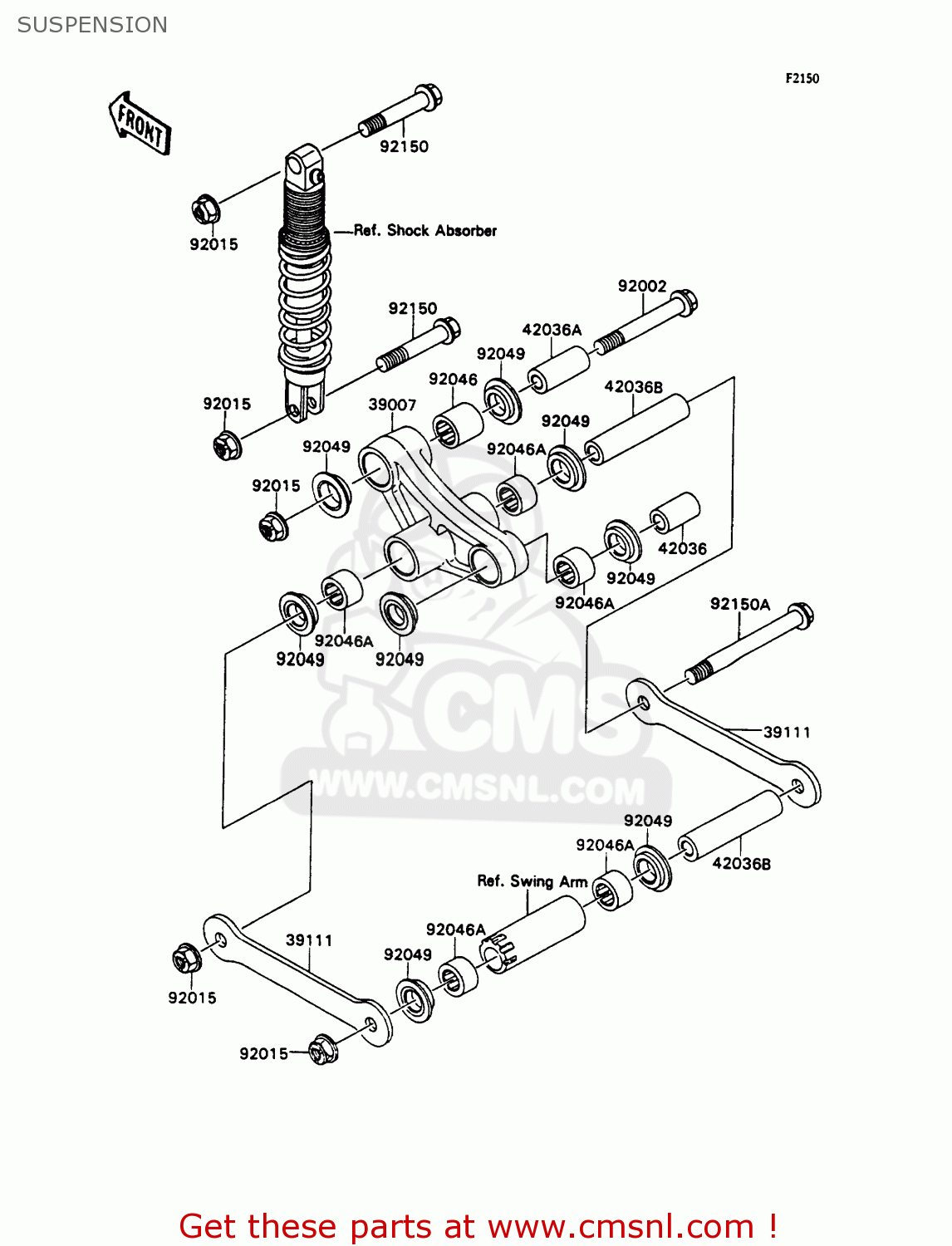 SUSPENSION ZX750H1 ZXR750 1989 EUROPE UK FR AR FG GR IT NR SD SP ST