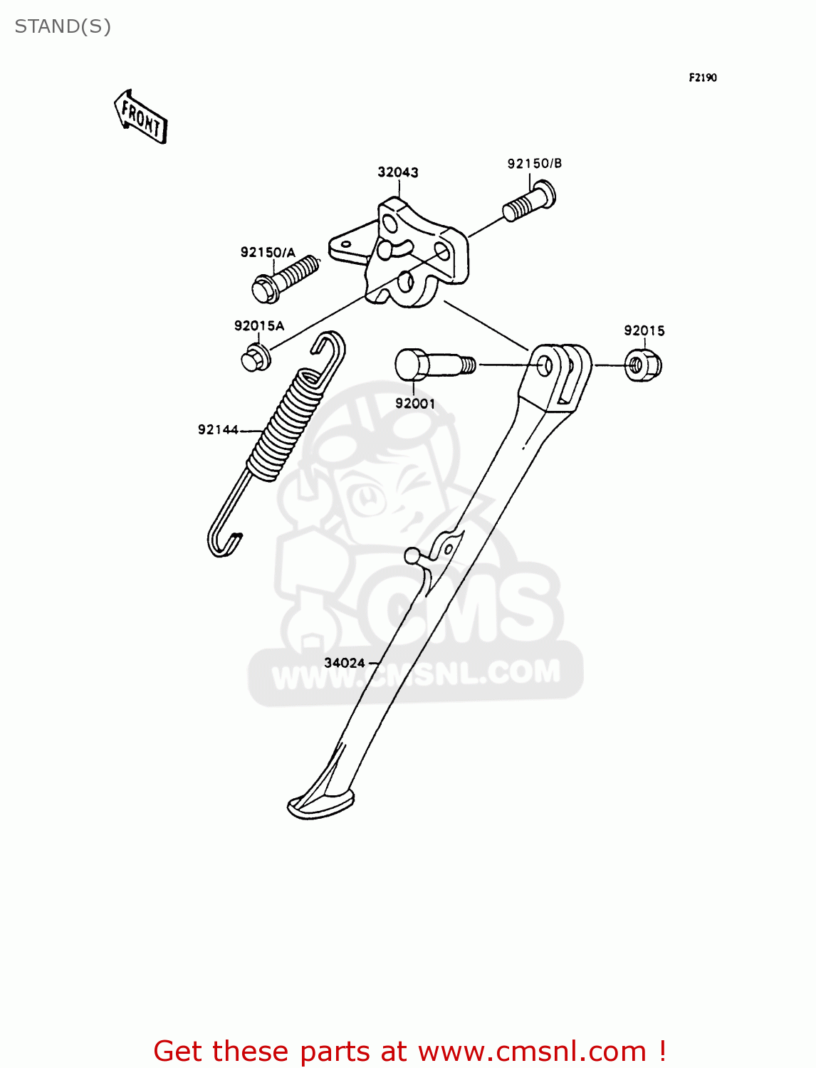 STAND(S) ZX750H1 ZXR750 1989 EUROPE UK FR AR FG GR IT NR SD SP ST
