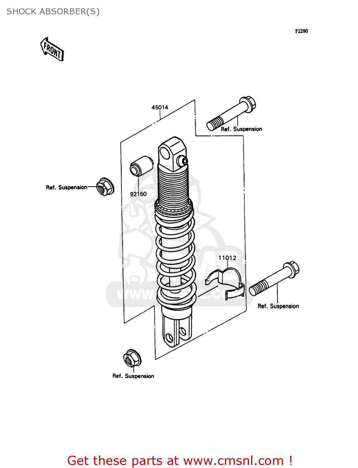 SHOCK ABSORBER(S) ZX750H1 ZXR750 1989 EUROPE UK FR AR FG GR IT NR SD SP ST