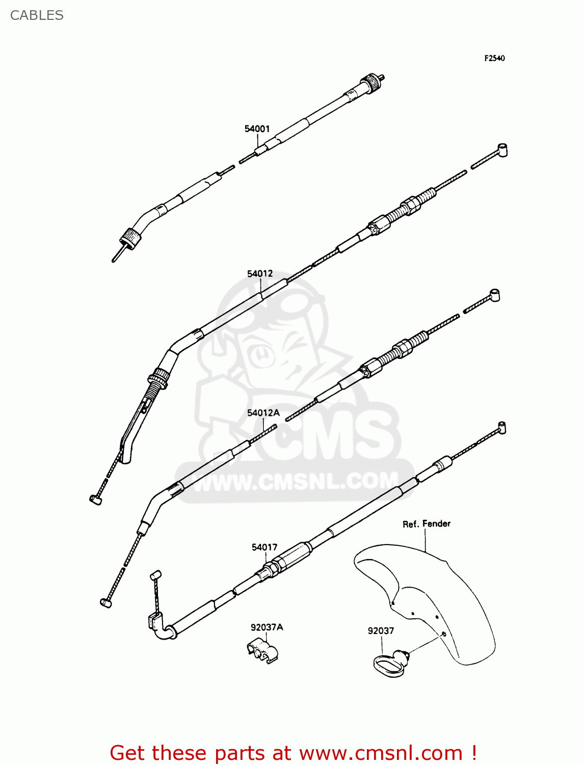 CABLES ZX750H1 ZXR750 1989 EUROPE UK FR AR FG GR IT NR SD SP ST