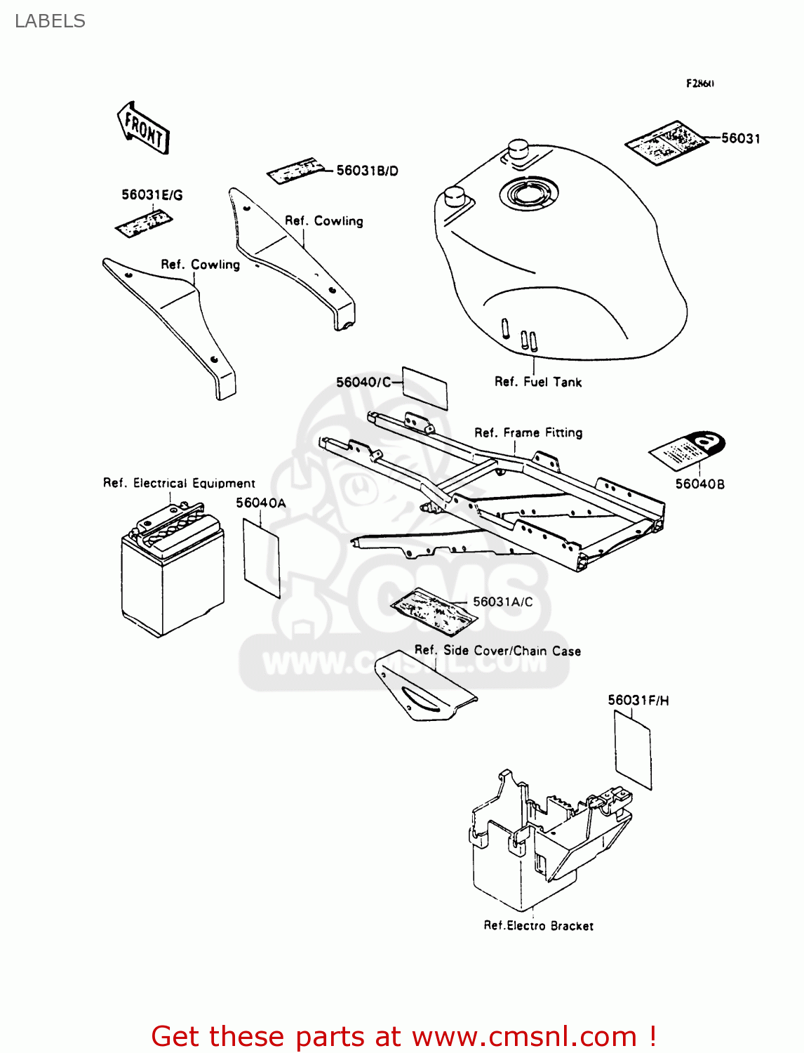 LABELS ZX750H1 ZXR750 1989 EUROPE UK FR AR FG GR IT NR SD SP ST