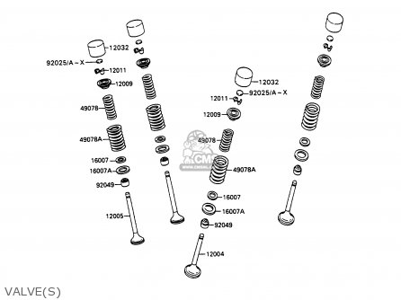 VALVE(S) - ZX750H1 ZXR750 1989 EUROPE UK FR AR FG GR IT NR SD SP ST