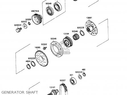 GENERATOR SHAFT - ZX750H1 ZXR750 1989 EUROPE UK FR AR FG GR IT NR SD SP ST