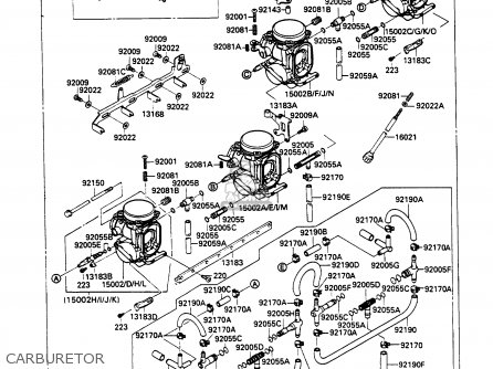 CARBURETOR - ZX750H1 ZXR750 1989 EUROPE UK FR AR FG GR IT NR SD SP ST