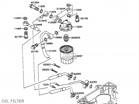 OIL FILTER - ZX750H1 ZXR750 1989 EUROPE UK FR AR FG GR IT NR SD SP ST
