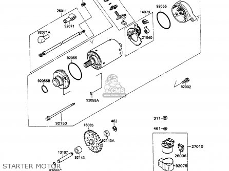 STARTER MOTOR - ZX750H1 ZXR750 1989 EUROPE UK FR AR FG GR IT NR SD SP ST