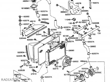 RADIATOR - ZX750H1 ZXR750 1989 EUROPE UK FR AR FG GR IT NR SD SP ST