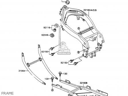 FRAME - ZX750H1 ZXR750 1989 EUROPE UK FR AR FG GR IT NR SD SP ST
