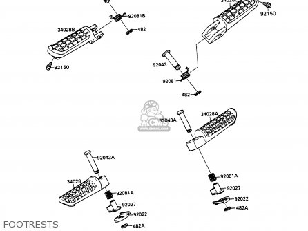 FOOTRESTS - ZX750H1 ZXR750 1989 EUROPE UK FR AR FG GR IT NR SD SP ST