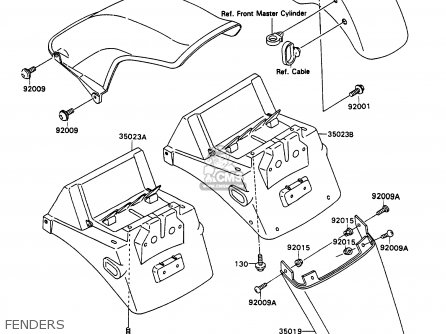 FENDERS - ZX750H1 ZXR750 1989 EUROPE UK FR AR FG GR IT NR SD SP ST