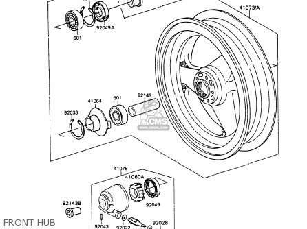 FRONT HUB - ZX750H1 ZXR750 1989 EUROPE UK FR AR FG GR IT NR SD SP ST