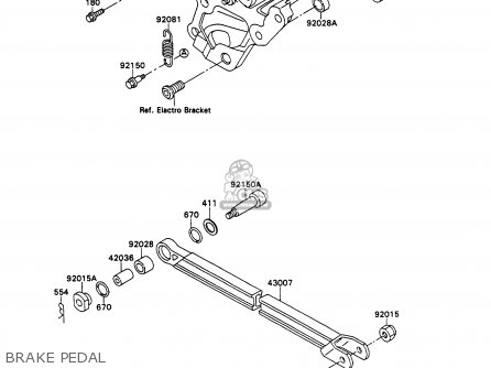 BRAKE PEDAL - ZX750H1 ZXR750 1989 EUROPE UK FR AR FG GR IT NR SD SP ST