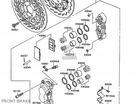 FRONT BRAKE - ZX750H1 ZXR750 1989 EUROPE UK FR AR FG GR IT NR SD SP ST