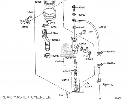 REAR MASTER CYLINDER - ZX750H1 ZXR750 1989 EUROPE UK FR AR FG GR IT NR SD SP ST