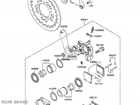 REAR BRAKE - ZX750H1 ZXR750 1989 EUROPE UK FR AR FG GR IT NR SD SP ST