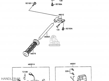 HANDLEBAR - ZX750H1 ZXR750 1989 EUROPE UK FR AR FG GR IT NR SD SP ST