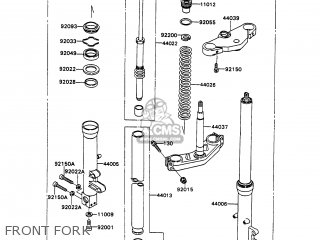 FRONT FORK - ZX750H1 ZXR750 1989 EUROPE UK FR AR FG GR IT NR SD SP ST
