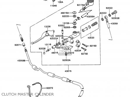 CLUTCH MASTER CYLINDER - ZX750H1 ZXR750 1989 EUROPE UK FR AR FG GR IT NR SD SP ST
