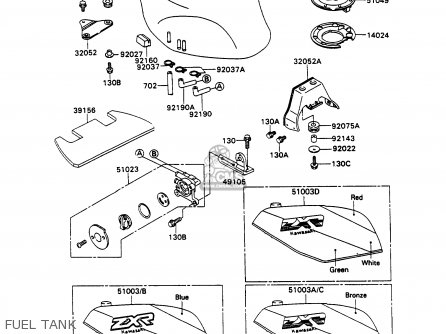 FUEL TANK - ZX750H1 ZXR750 1989 EUROPE UK FR AR FG GR IT NR SD SP ST