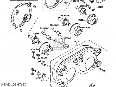 HEADLIGHT(S) - ZX750H1 ZXR750 1989 EUROPE UK FR AR FG GR IT NR SD SP ST