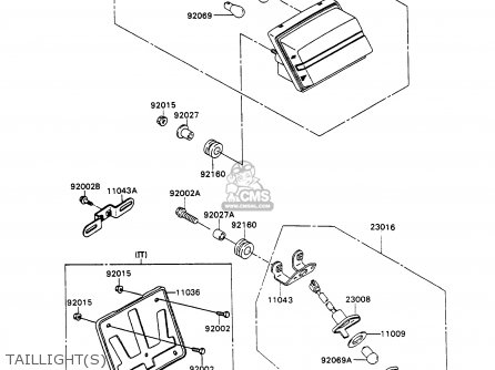 TAILLIGHT(S) - ZX750H1 ZXR750 1989 EUROPE UK FR AR FG GR IT NR SD SP ST