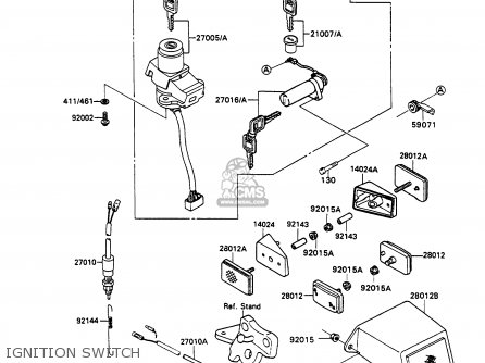 IGNITION SWITCH - ZX750H1 ZXR750 1989 EUROPE UK FR AR FG GR IT NR SD SP ST