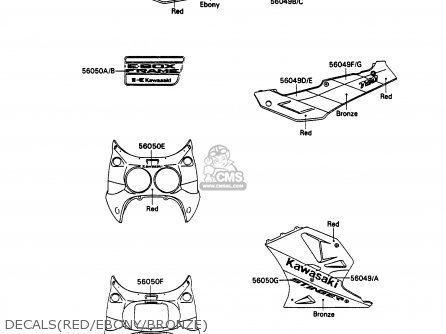 DECALS(RED/EBONY/BRONZE) - ZX750H1 ZXR750 1989 EUROPE UK FR AR FG GR IT NR SD SP ST