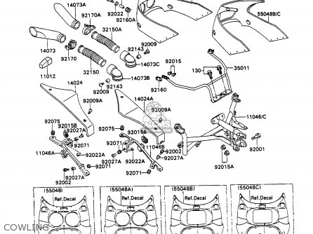 COWLING - ZX750H1 ZXR750 1989 EUROPE UK FR AR FG GR IT NR SD SP ST