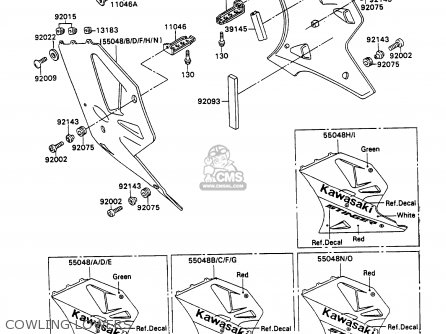 COWLING LOWERS - ZX750H1 ZXR750 1989 EUROPE UK FR AR FG GR IT NR SD SP ST