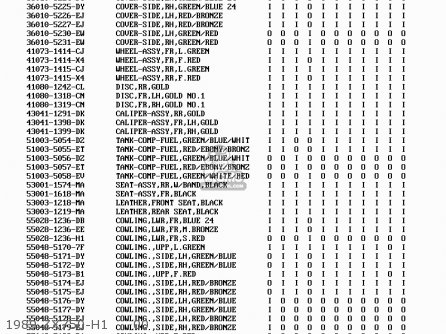 1989 ZX750-H1     00 - ZX750H1 ZXR750 1989 EUROPE UK FR AR FG GR IT NR SD SP ST